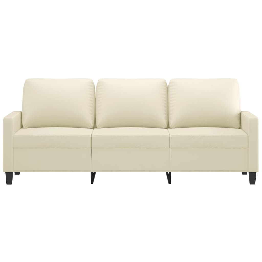 vidaXL Crème Driezitsbank - Kunstleer - 180cm - 41% Korting!