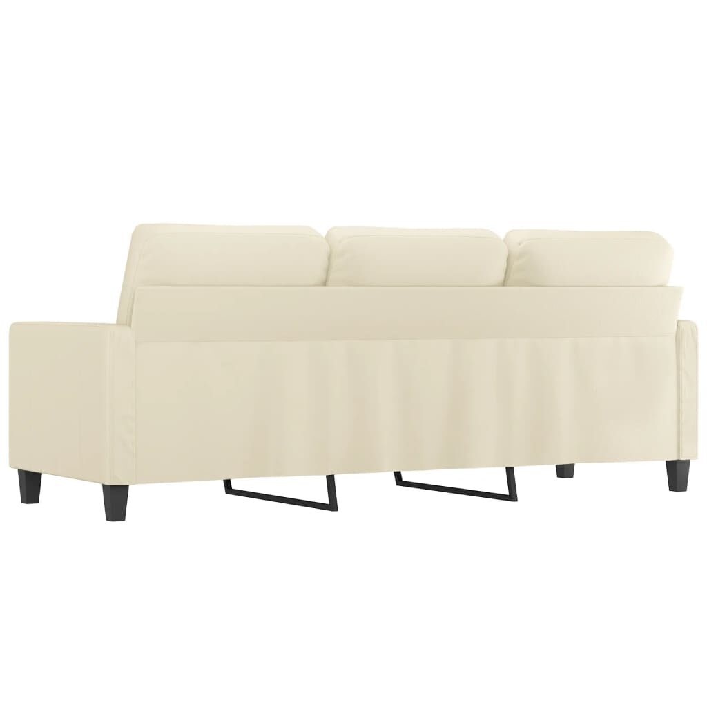 vidaXL Crème Driezitsbank - Kunstleer - 180cm - 41% Korting!