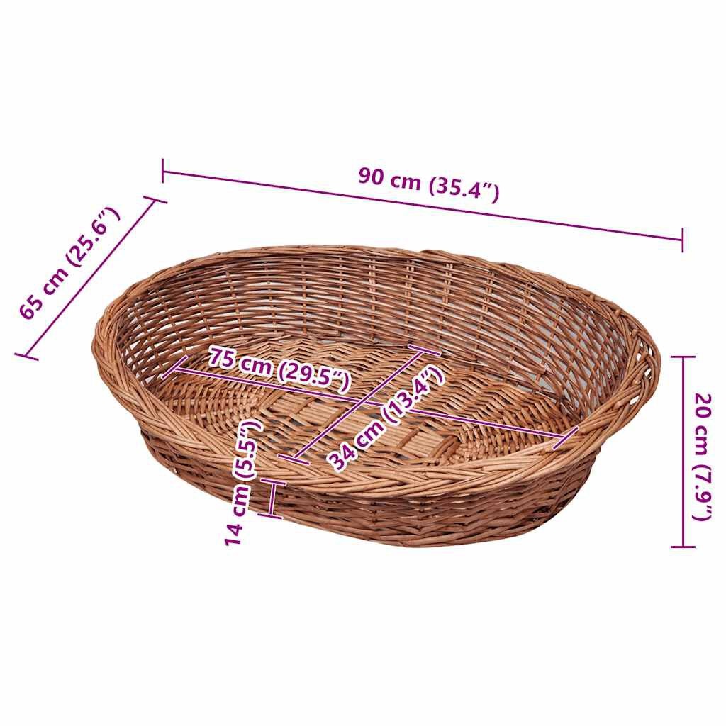 VidaXL Hondenmand Wilgen 90cm - Natuurlijk - 53% Korting!