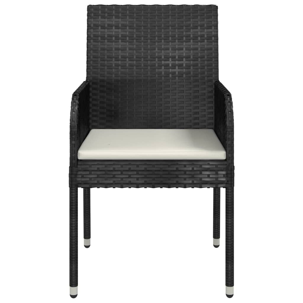 vidaXL Tuinstoelen (4 st) met Kussens Zwart - 42% Korting!