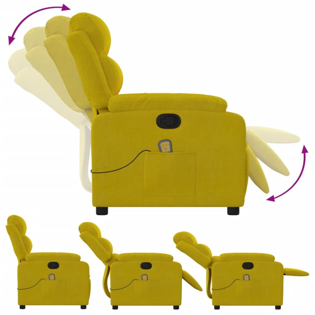 vidaXL Massagestoel Fluweel Geel - 42% Korting!