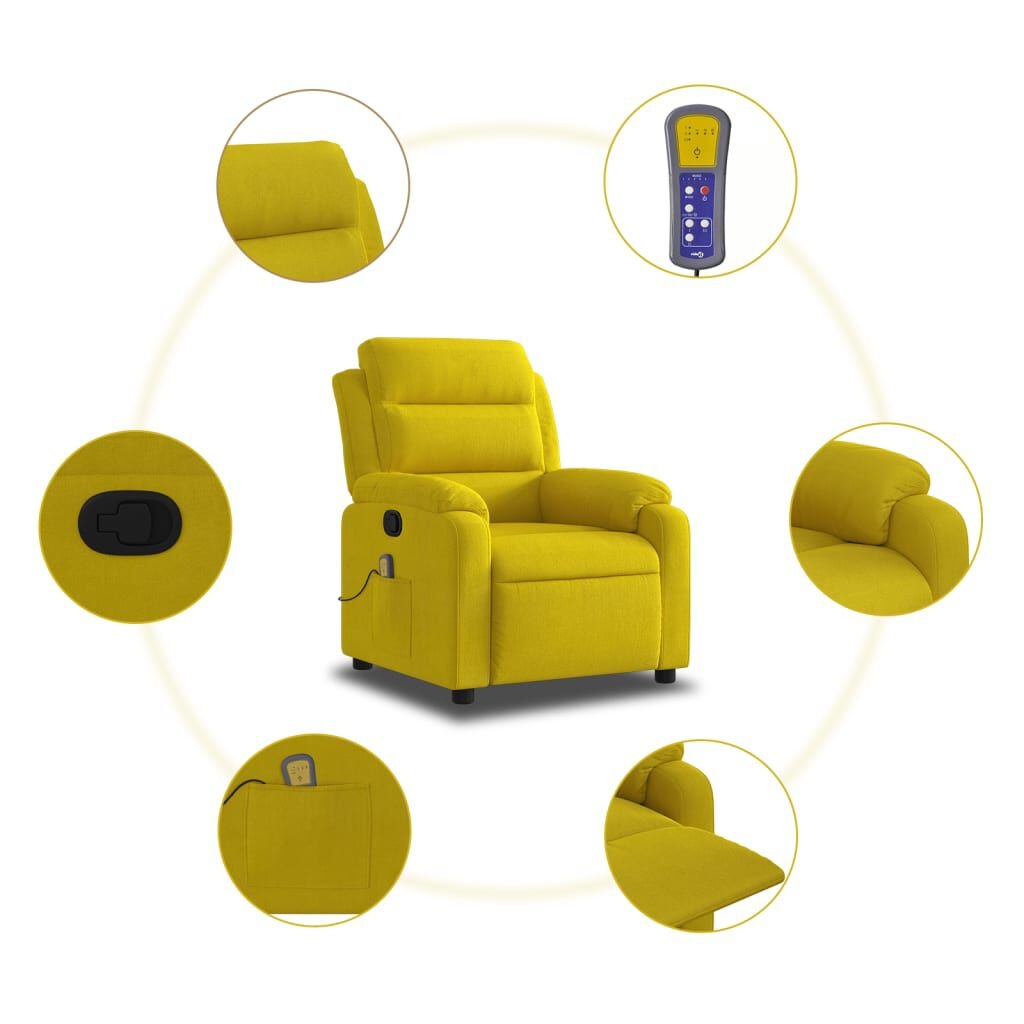 vidaXL Massagestoel Fluweel Geel - 42% Korting!