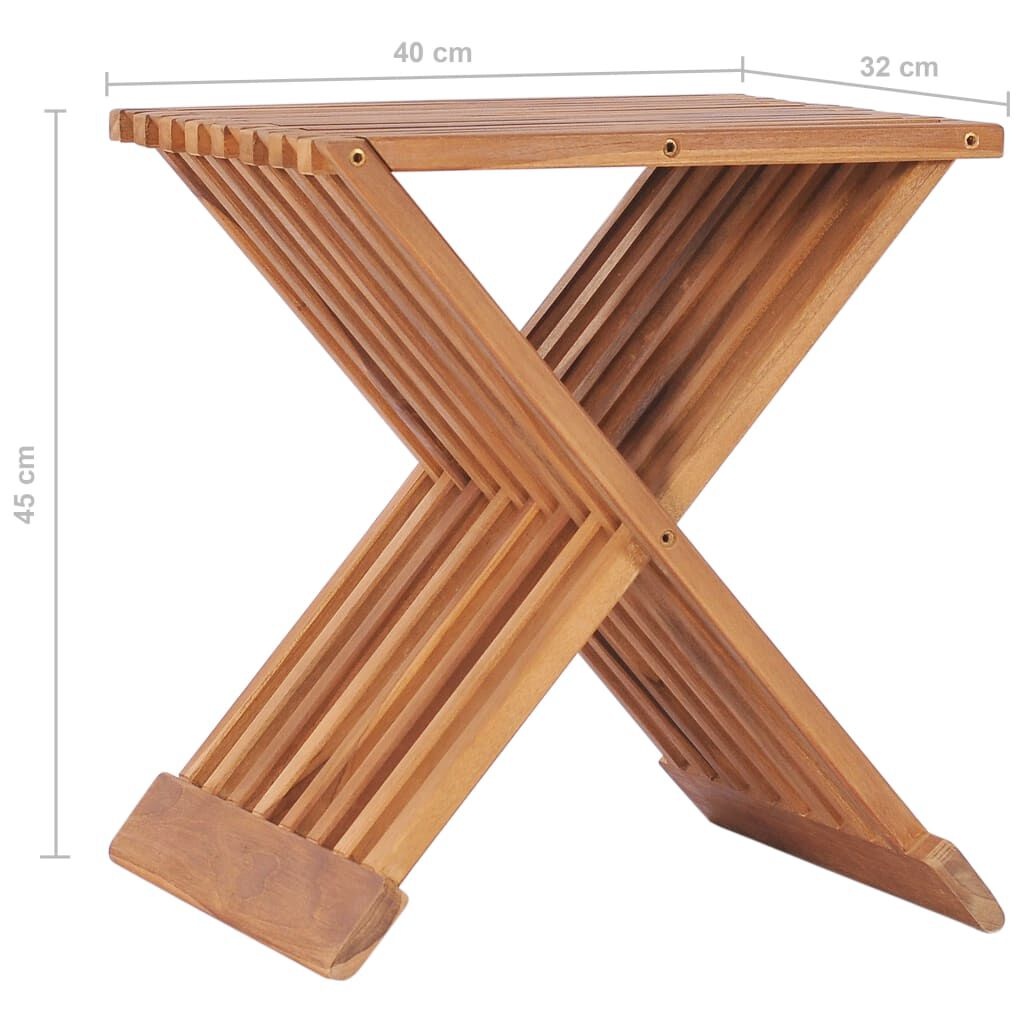 Teakhouten Kruk Inklapbaar - 40x32x45cm - 35% Korting!