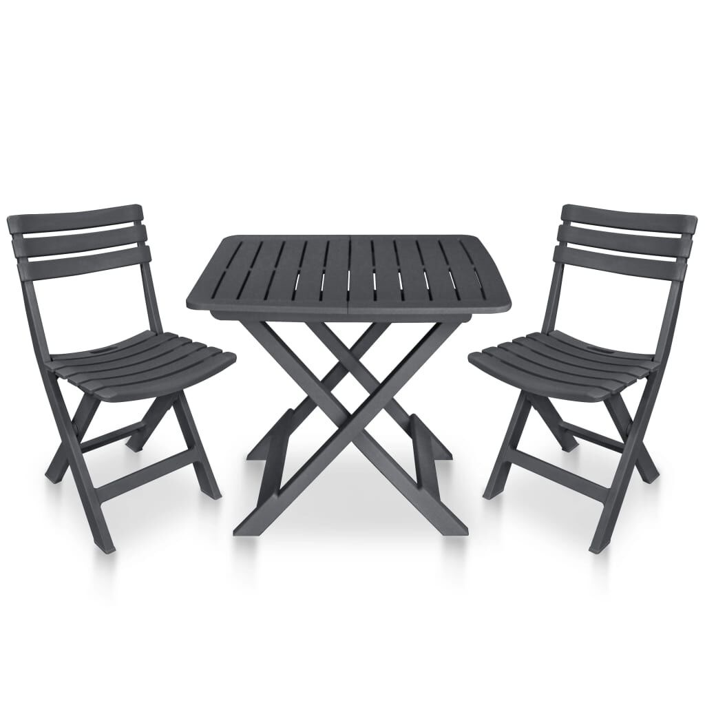 vidaXL Bistroset Inklapbaar Antraciet - 35% Korting!