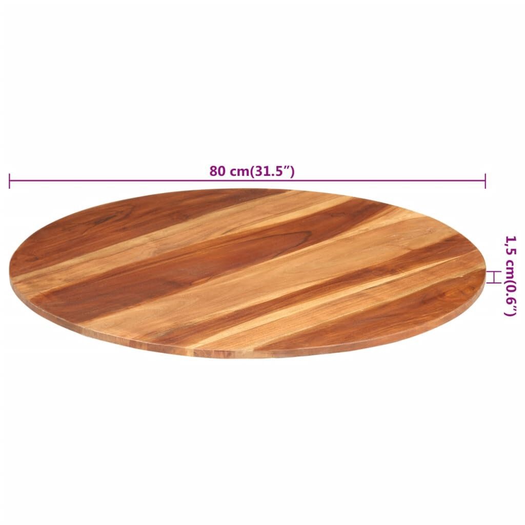 Acaciahouten Tafelblad Ø80cm - Nu 35% Korting!