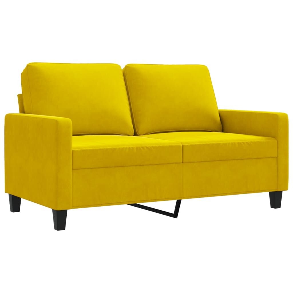 vidaXL Fluweel Bank Geel - 120cm - 35% Korting!