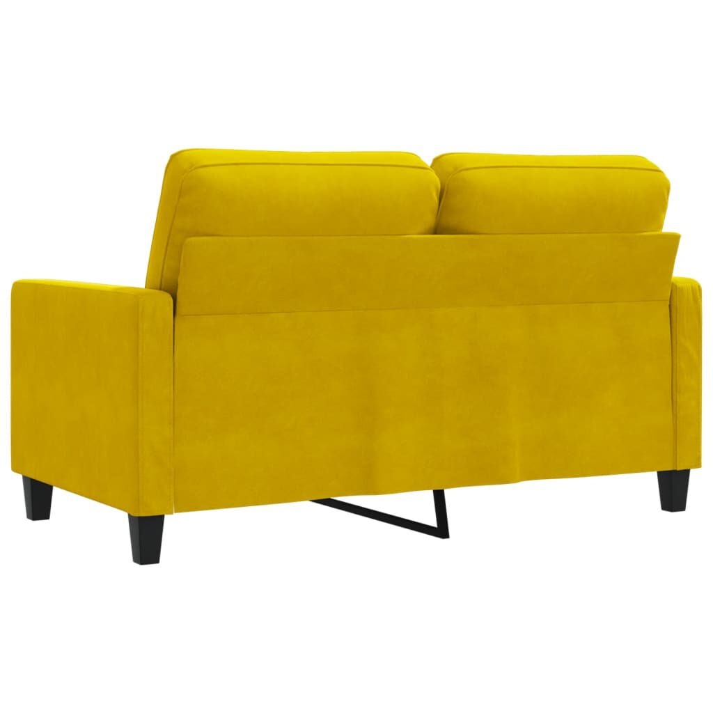 vidaXL Fluweel Bank Geel - 120cm - 35% Korting!