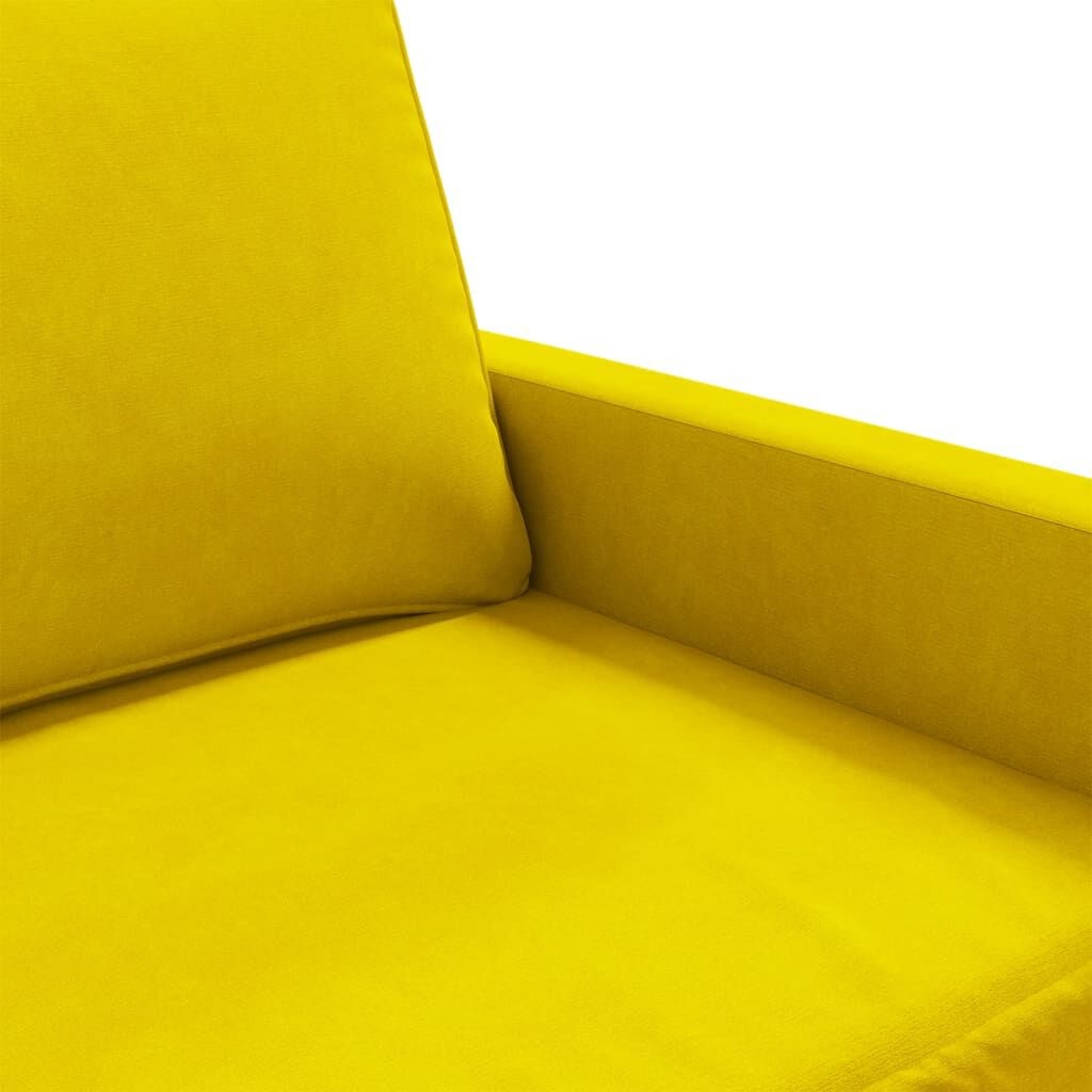 vidaXL Fluweel Bank Geel - 120cm - 35% Korting!