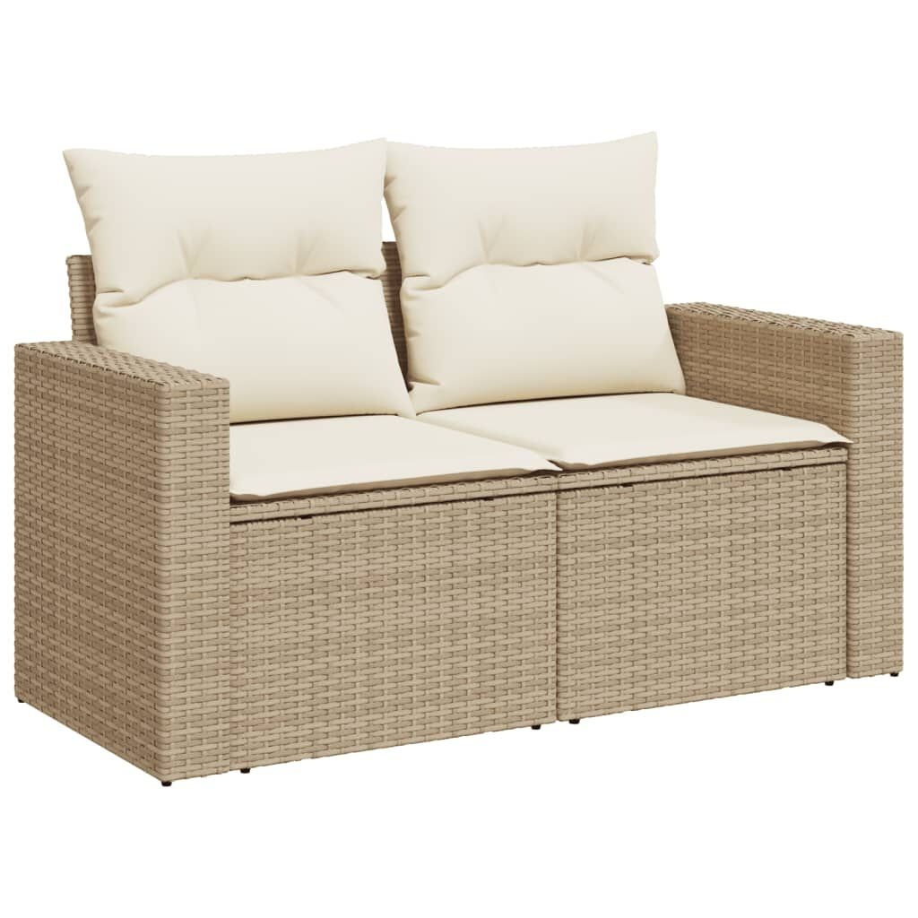 Tuinbank 2-zits Beige Rattan -60%! (Mogelijk incomplete schroeven)
