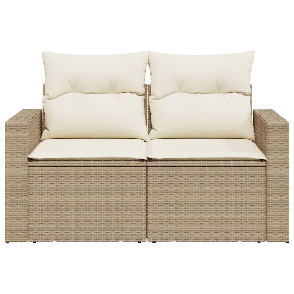 Tuinbank 2-zits Beige Rattan -60%! (Mogelijk incomplete schroeven)