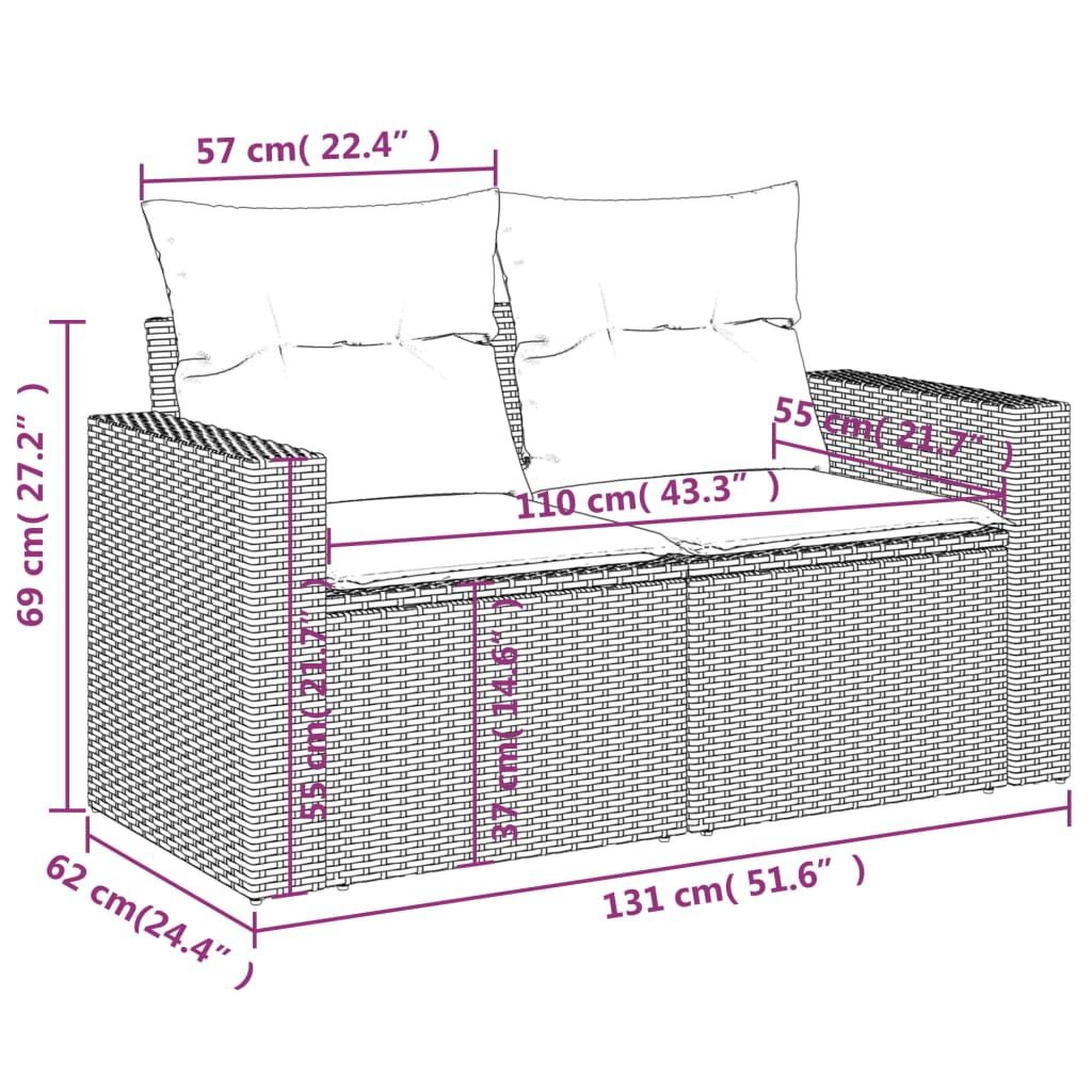 Tuinbank 2-zits Beige Rattan -60%! (Mogelijk incomplete schroeven)