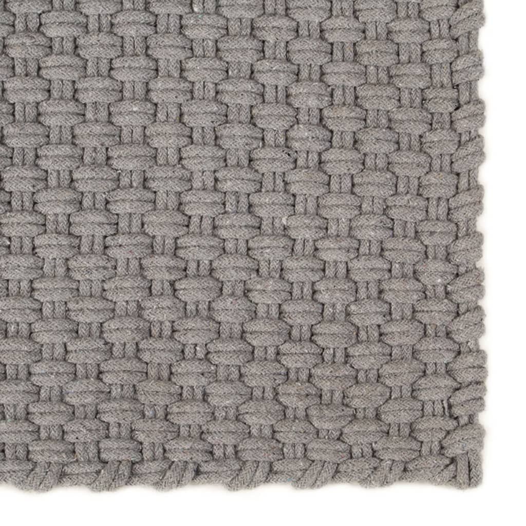 VidaXL Katoen Vloerkleed Grijs 180x250cm - 35% Korting!