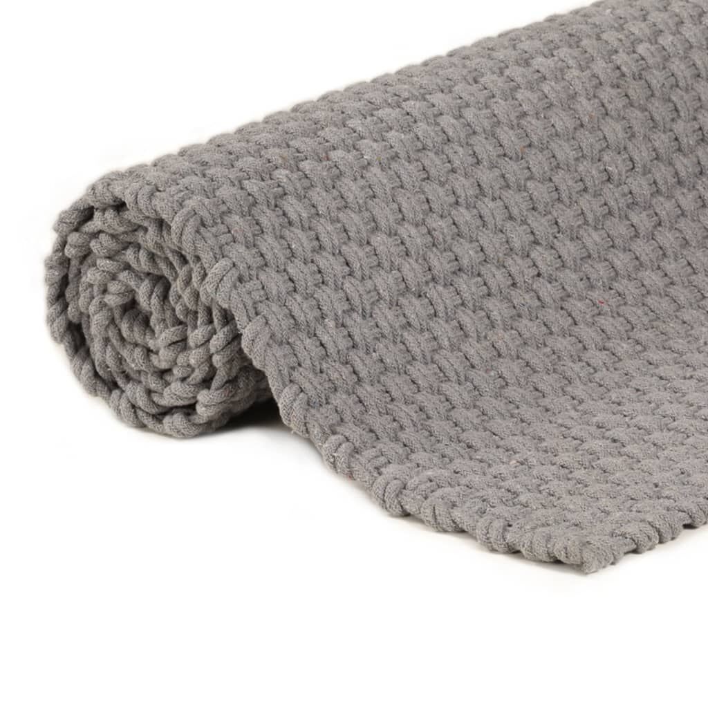 VidaXL Katoen Vloerkleed Grijs 180x250cm - 35% Korting!