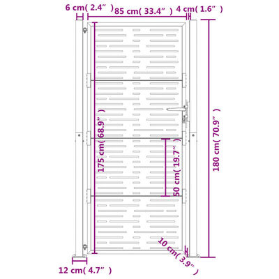 vidaXL Poort 105x180cm Antraciet - 35% Korting!