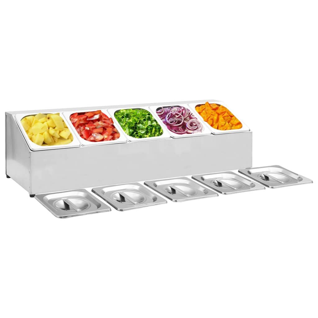 VidaXL GN Bakkenhouder RVS met 5 Bakken -35% Korting!