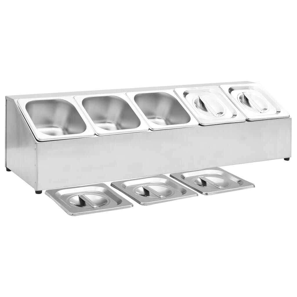 VidaXL GN Bakkenhouder RVS met 5 Bakken -35% Korting!