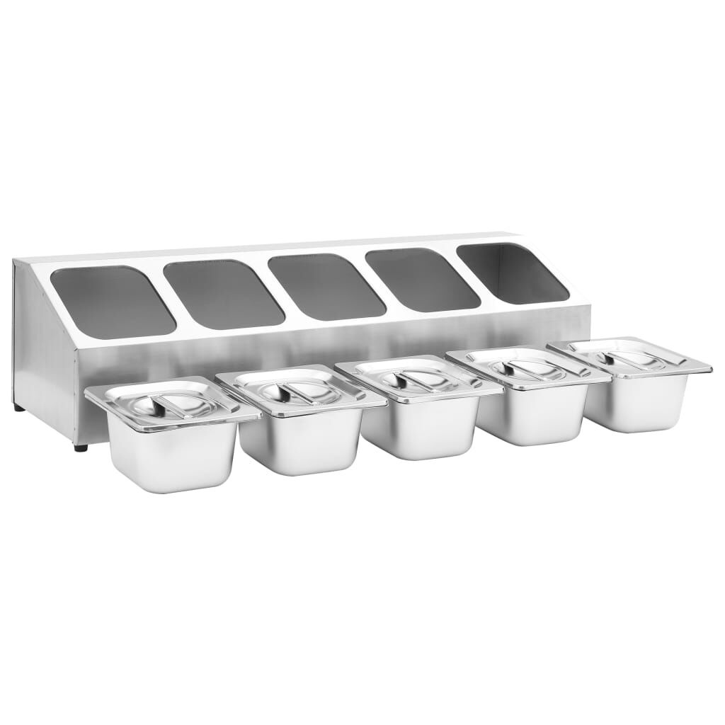 VidaXL GN Bakkenhouder RVS met 5 Bakken -35% Korting!