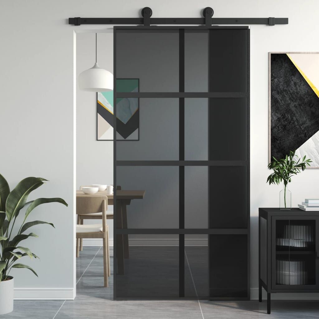 Schuifdeur 102,5x205cm Zwart Glas - 45% Korting!