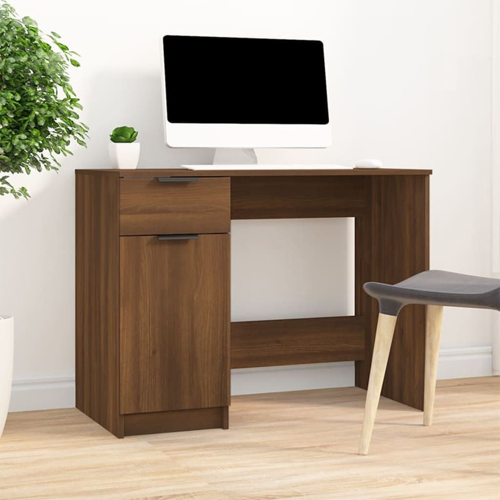 vidaXL Bureau Bruin Eiken 100x50cm - Nieuwstaat - 35% Korting!