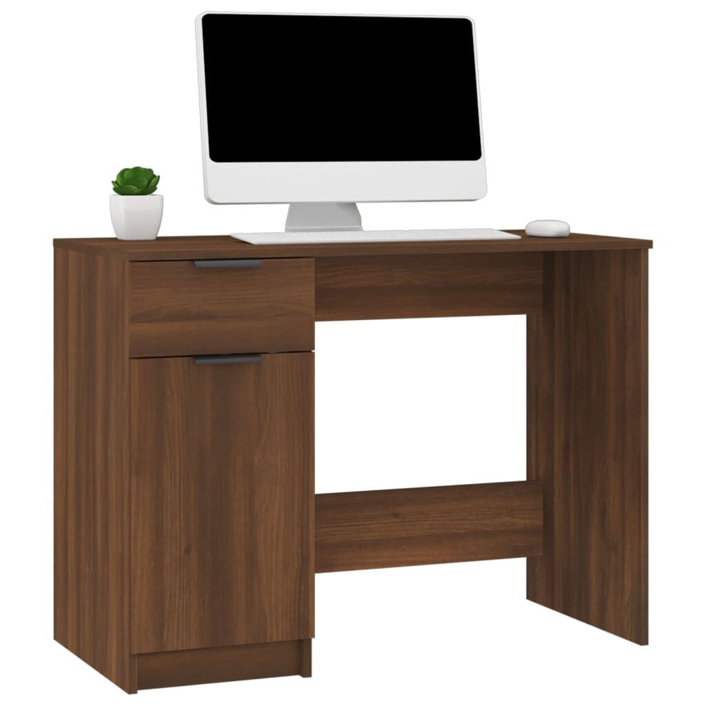vidaXL Bureau Bruin Eiken 100x50cm - Nieuwstaat - 35% Korting!