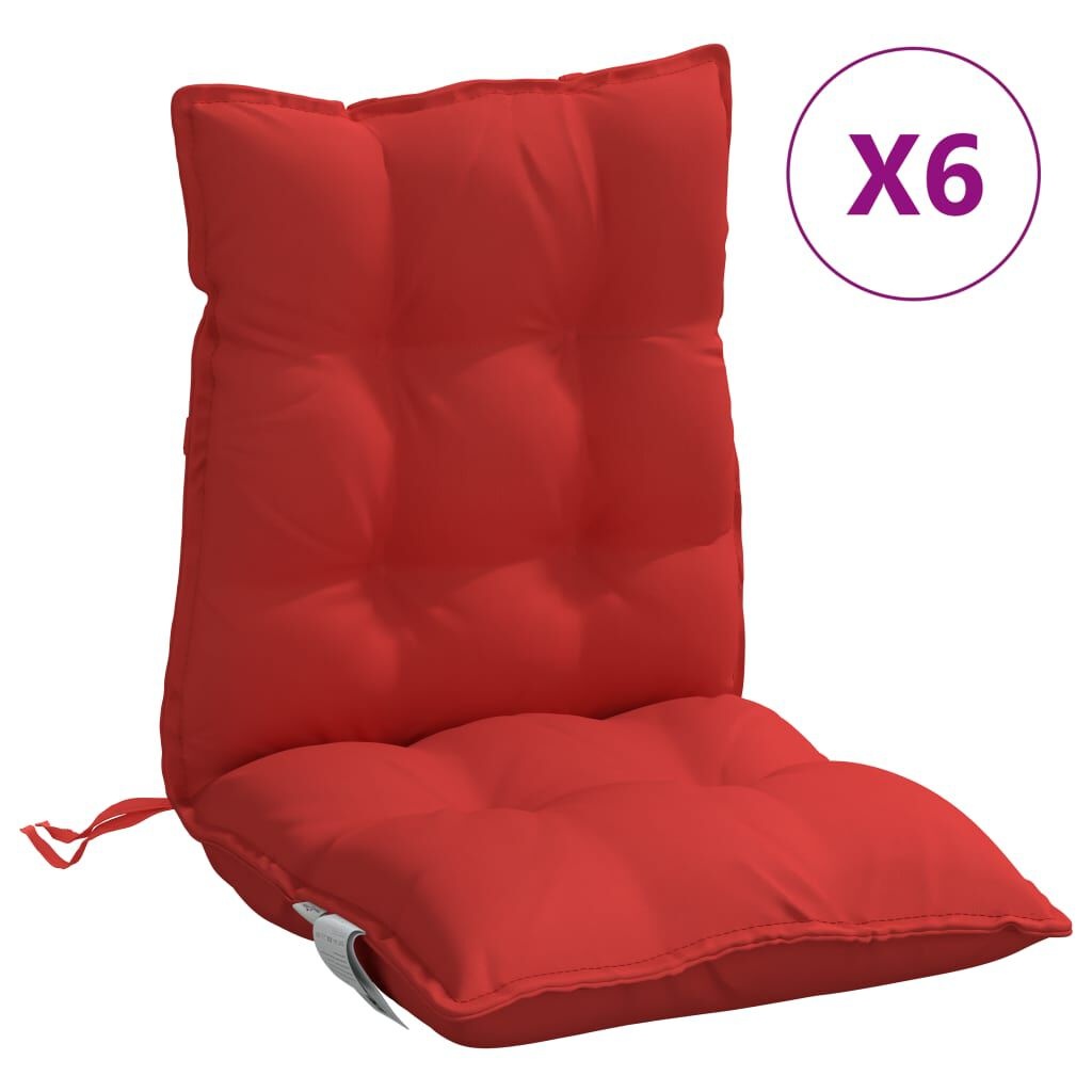 vidaXL Stoelkussens (6x) Rood - Lage Rug - 35% Korting!