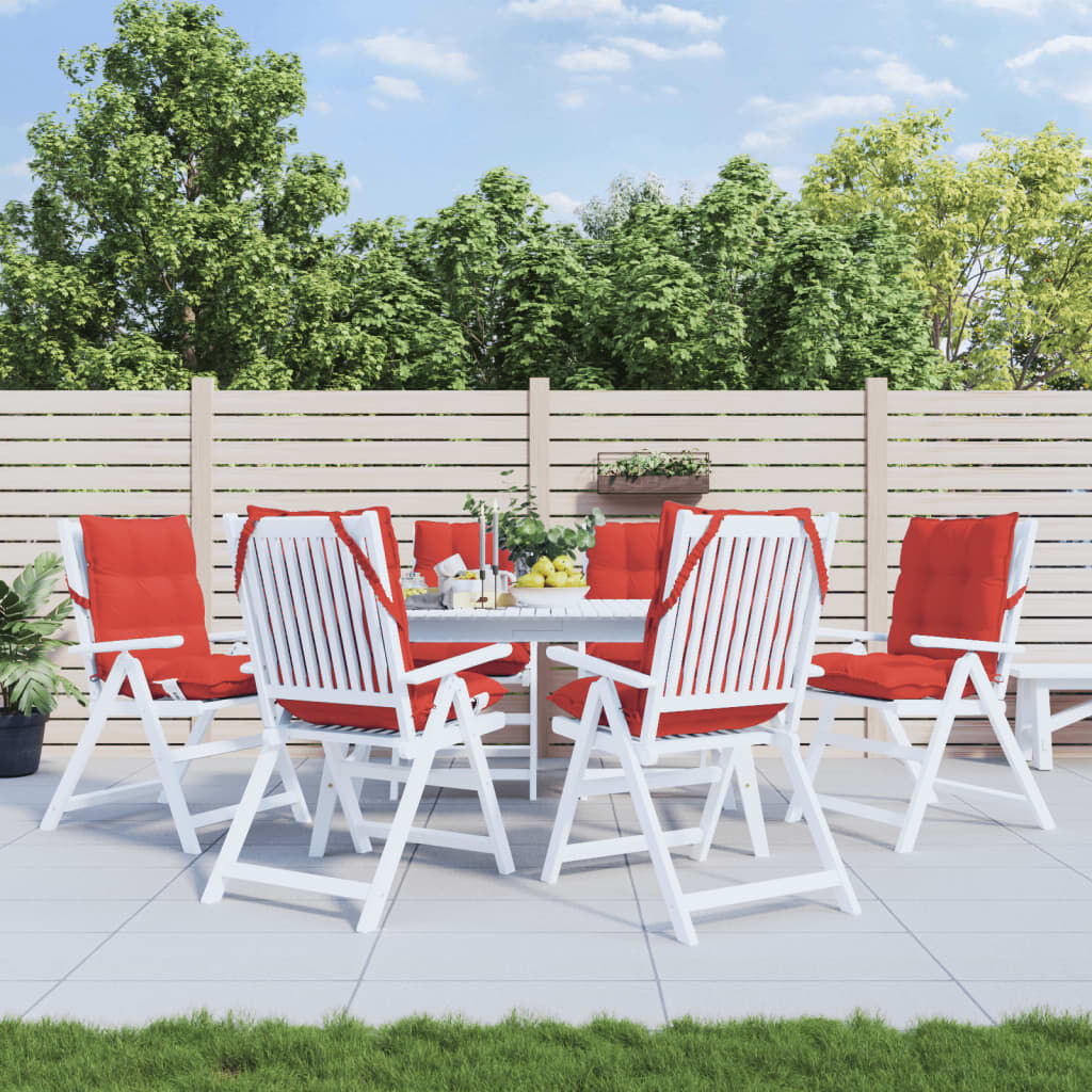 vidaXL Stoelkussens (6x) Rood - Lage Rug - 35% Korting!