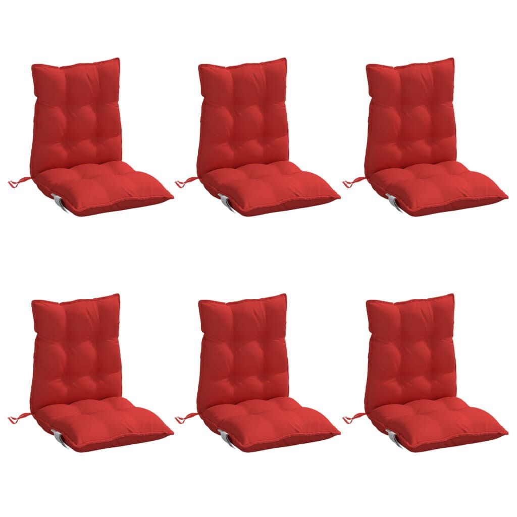 vidaXL Stoelkussens (6x) Rood - Lage Rug - 35% Korting!