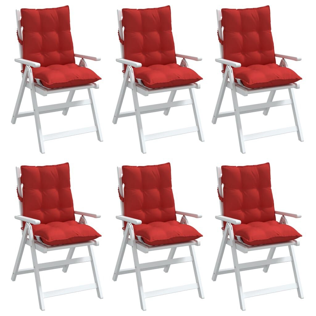 vidaXL Stoelkussens (6x) Rood - Lage Rug - 35% Korting!