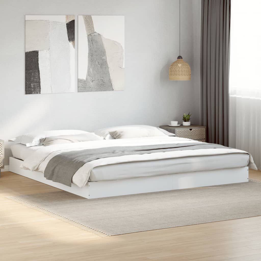 VidaXL Bedframe 200x200 Wit Massief Hout - 41% Korting!