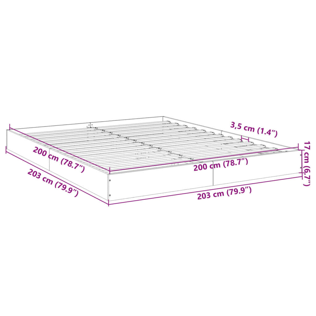VidaXL Bedframe 200x200 Wit Massief Hout - 41% Korting!