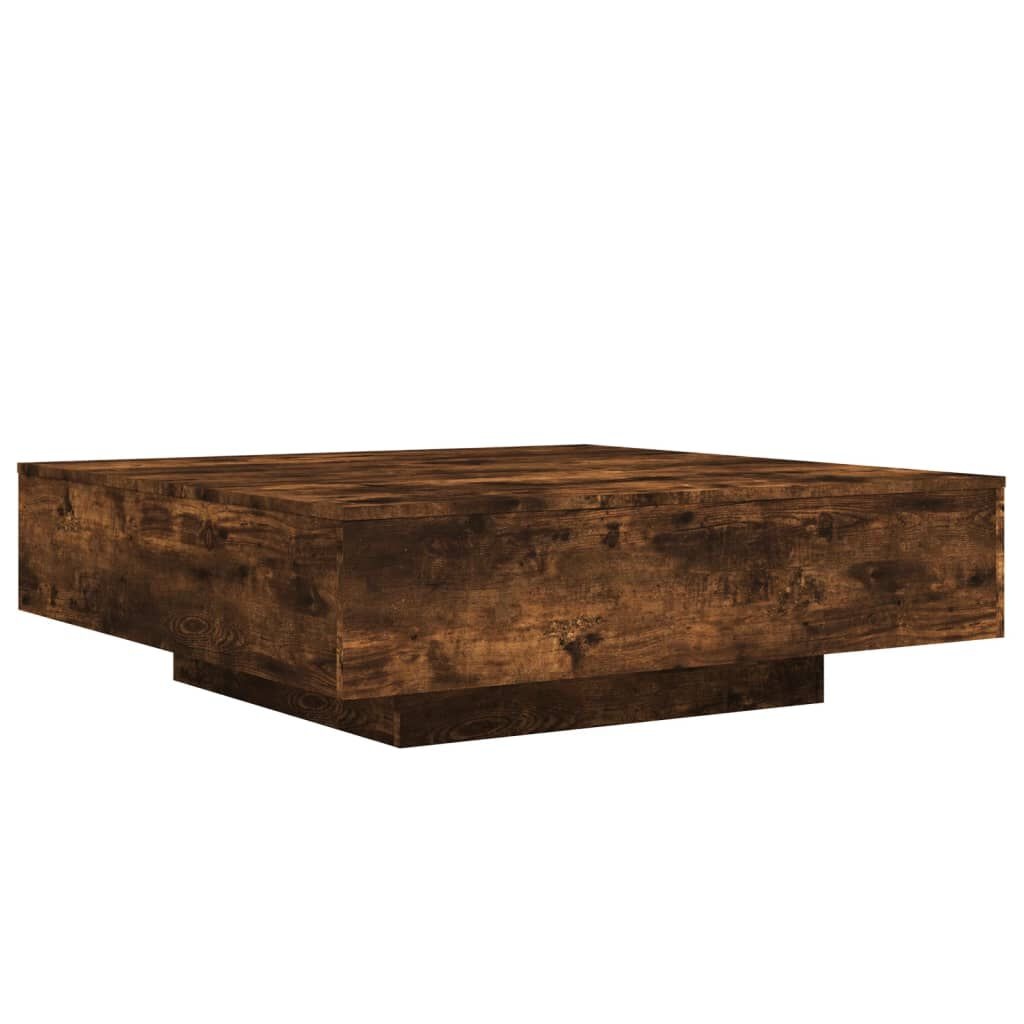 Salontafel LED Gerookt Eiken 100x100cm - Deukje, Mega Korting!