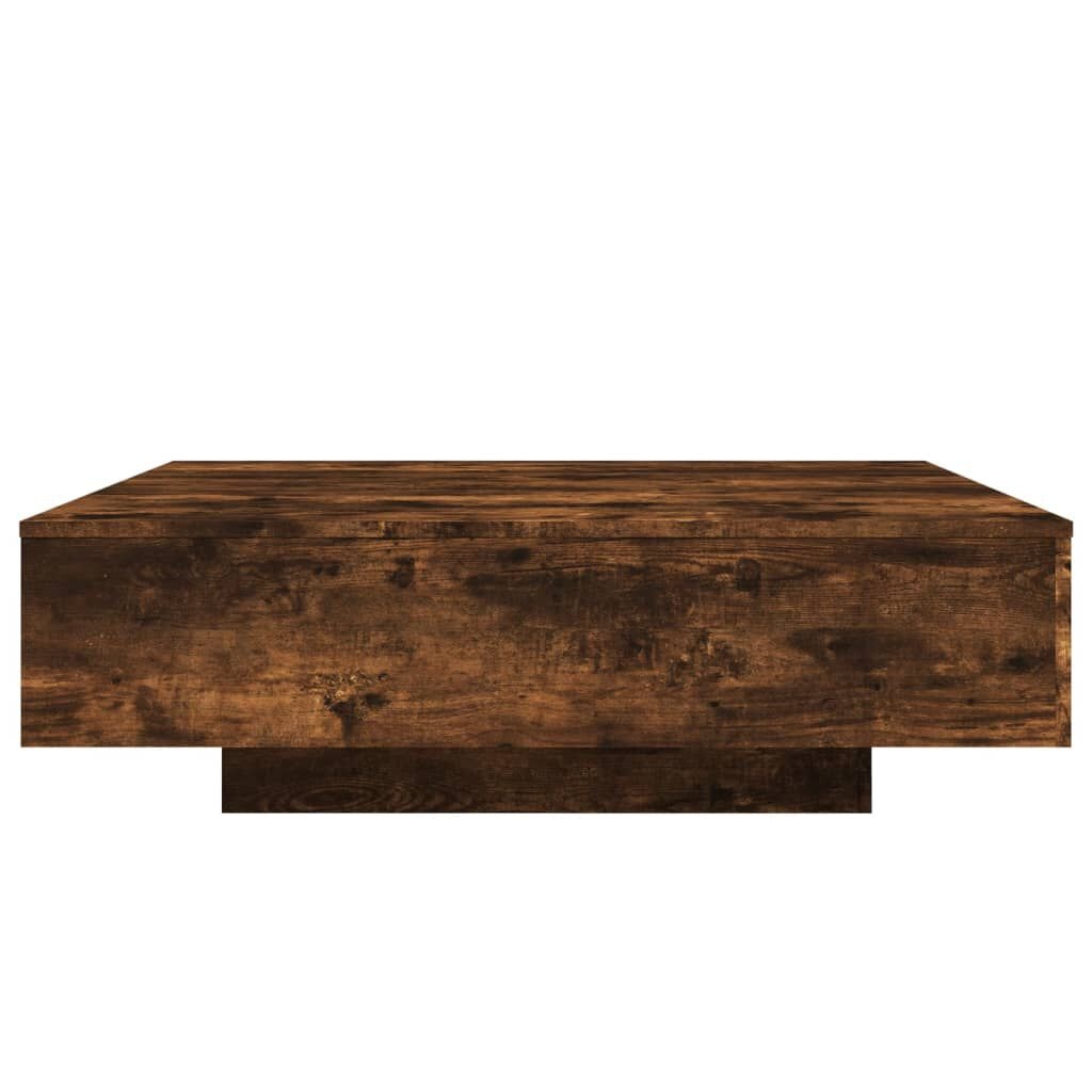 Salontafel LED Gerookt Eiken 100x100cm - Deukje, Mega Korting!