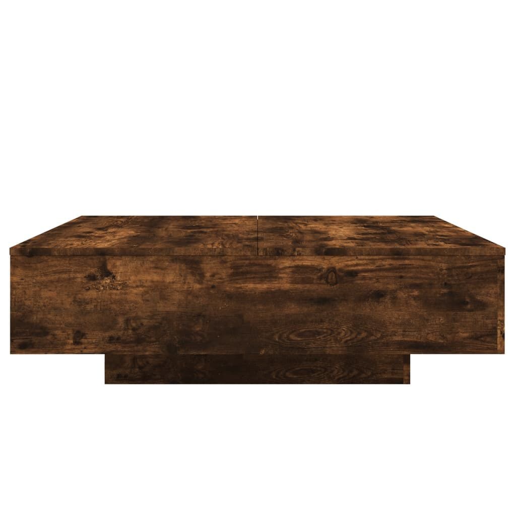 Salontafel LED Gerookt Eiken 100x100cm - Deukje, Mega Korting!