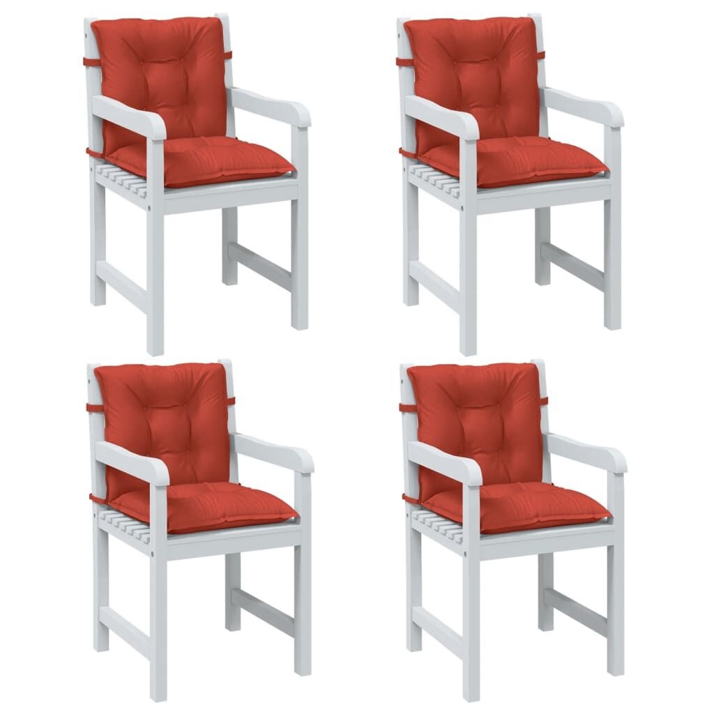 Stoelkussens 4x Rood 100x50cm - Lage Rug - 35% Korting!