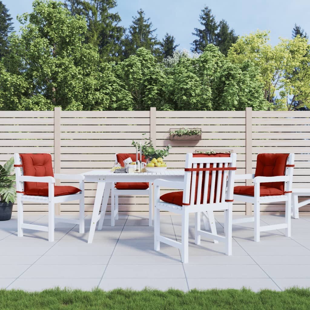 Stoelkussens 4x Rood 100x50cm - Lage Rug - 35% Korting!