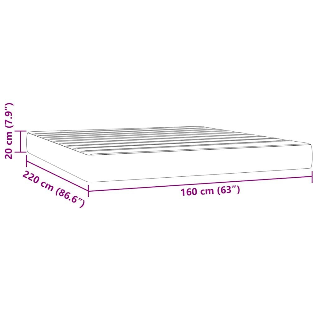 Pocketveringmatras 160x220cm Zwart Fluweel - 35% Korting!