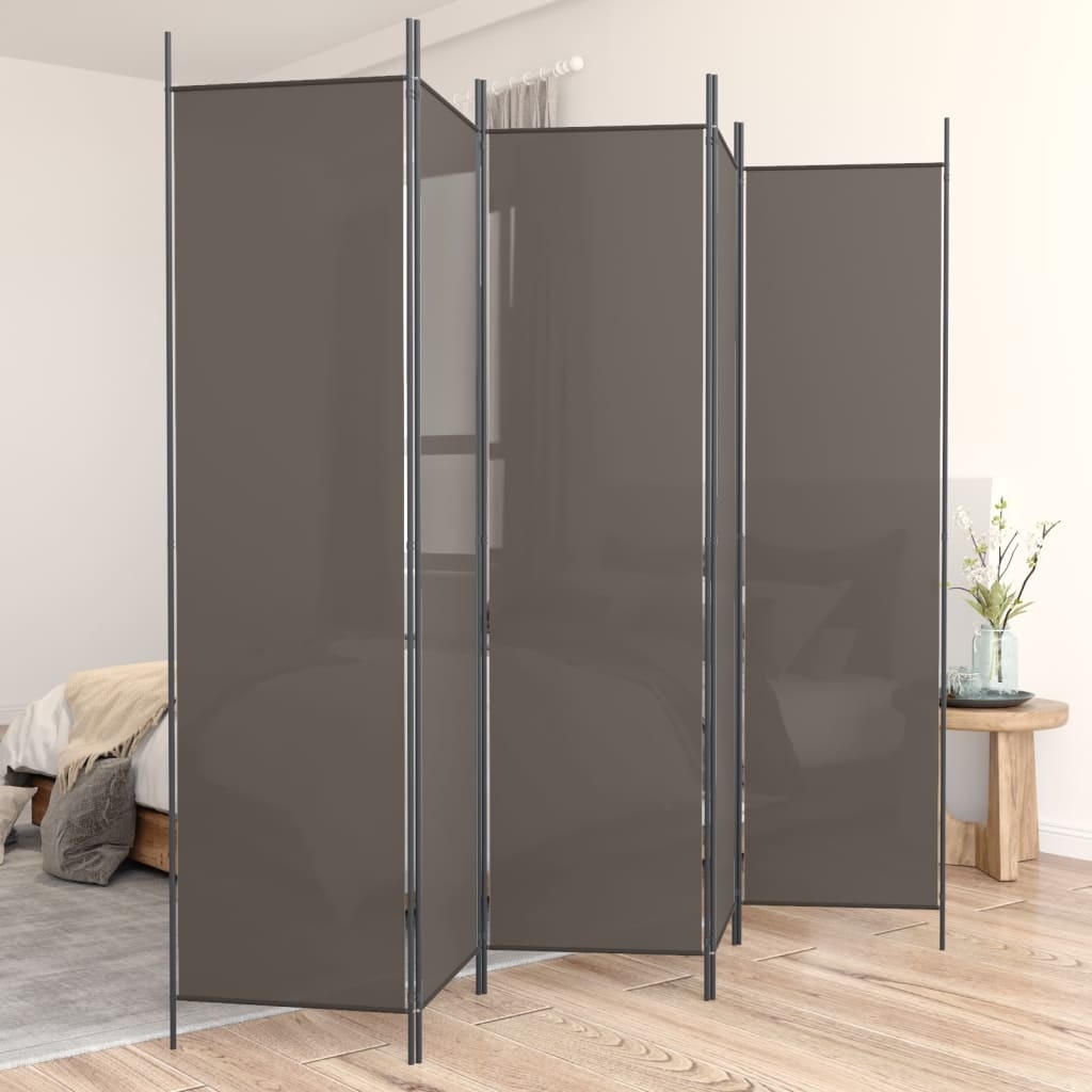 Kamerscherm 5 Panelen Antraciet 250x200cm -35% Korting!