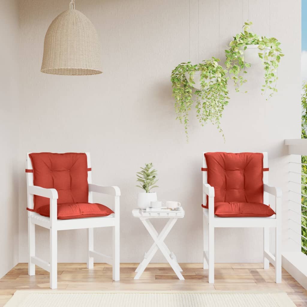 vidaXL Stoelkussens 2x Rood - Lage Rug - 35% Korting!