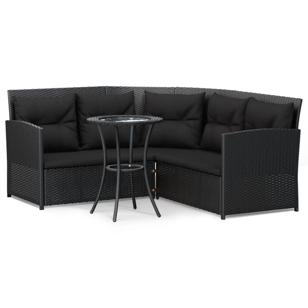 vidaXL Loungeset 2-delig Zwart Rattan -35%
