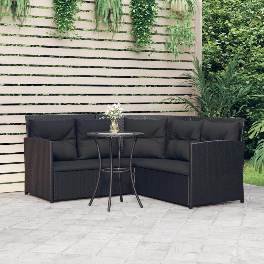 vidaXL Loungeset 2-delig Zwart Rattan -35%