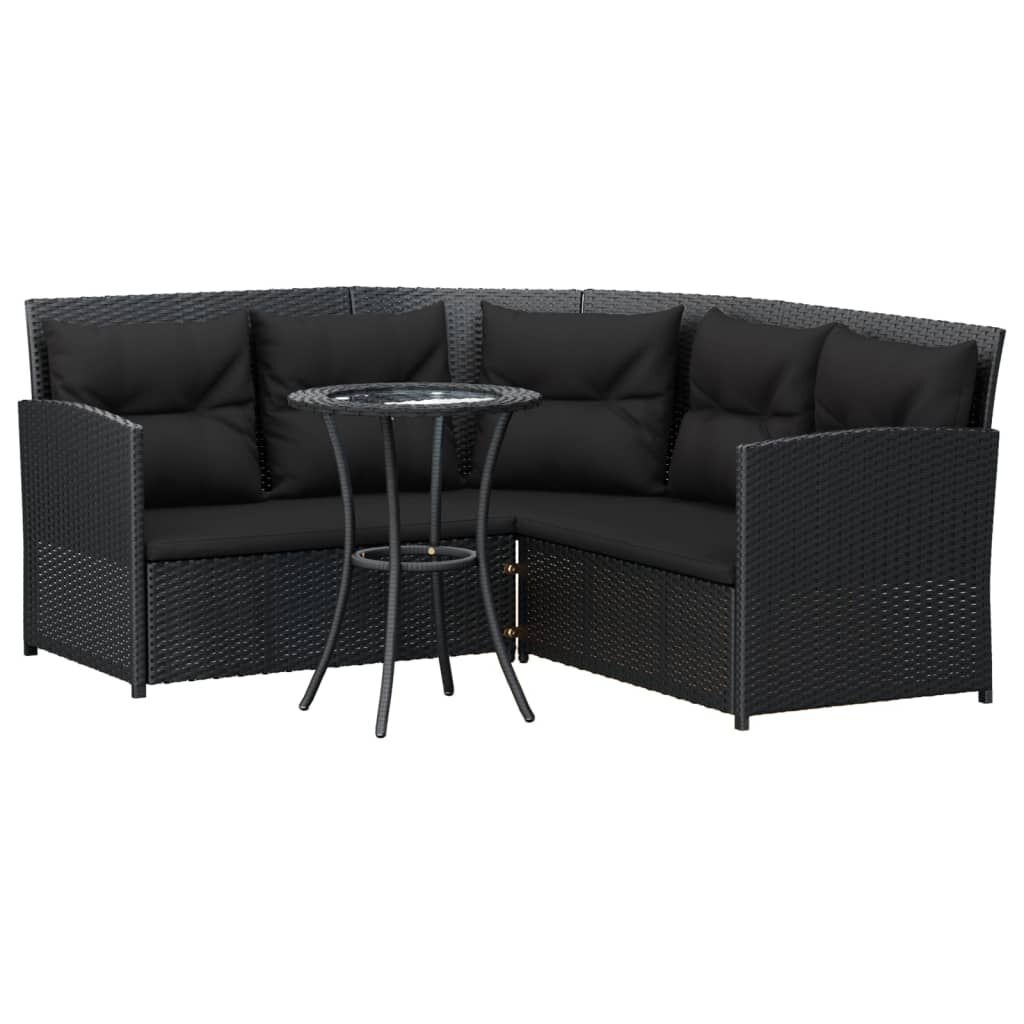 vidaXL Loungeset 2-delig Zwart Rattan -35%