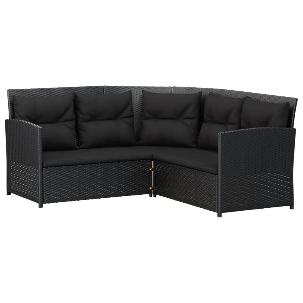 vidaXL Loungeset 2-delig Zwart Rattan -35%