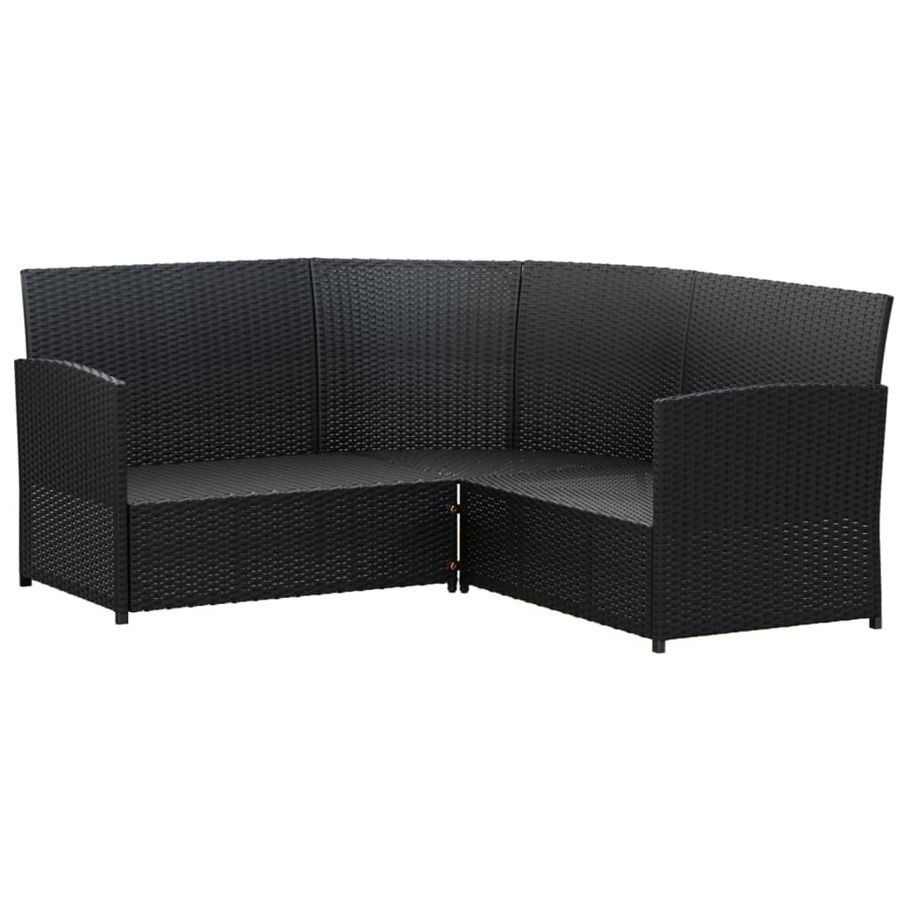 vidaXL Loungeset 2-delig Zwart Rattan -35%