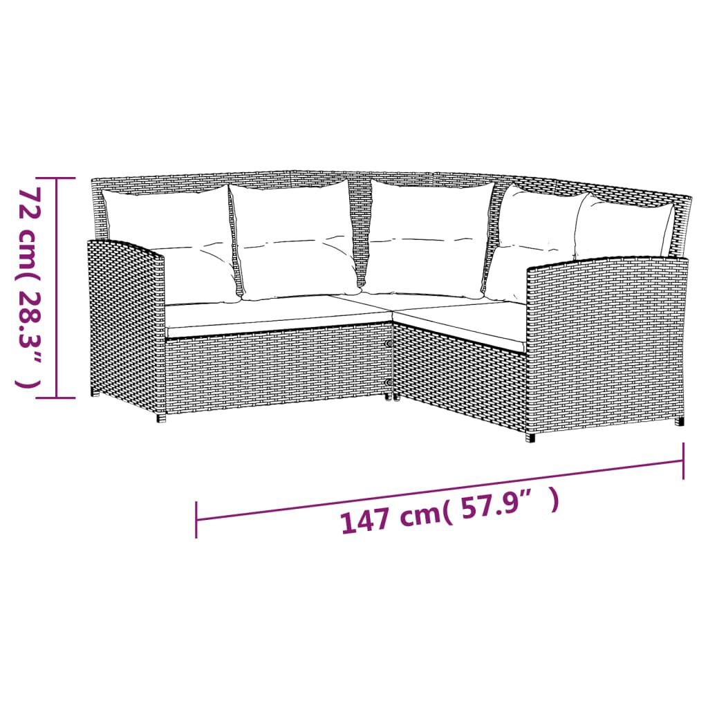 vidaXL Loungeset 2-delig Zwart Rattan -35%