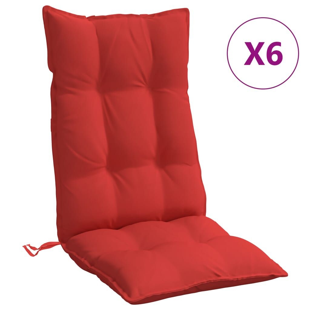 vidaXL Stoelkussens Hoge Rug Rood (6 st) -35% Korting!