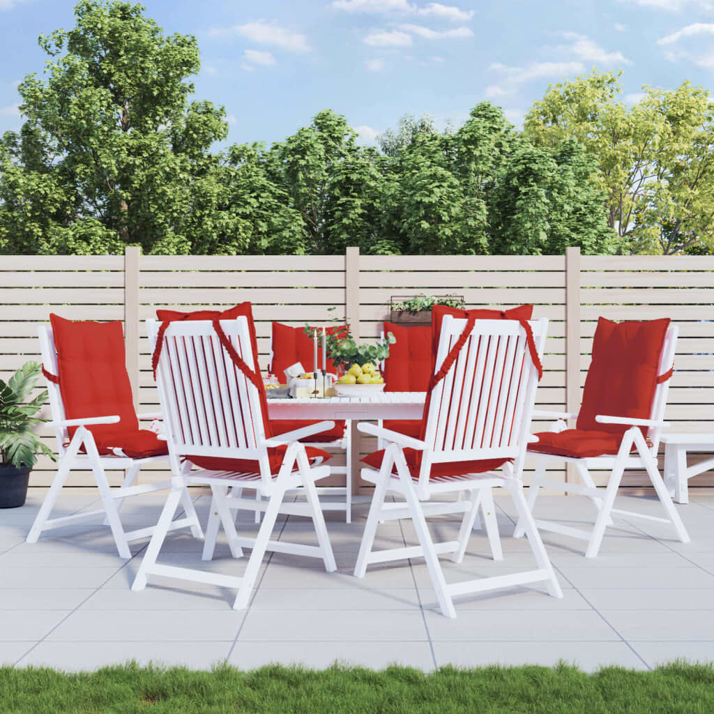 vidaXL Stoelkussens Hoge Rug Rood (6 st) -35% Korting!