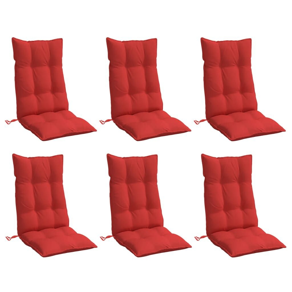 vidaXL Stoelkussens Hoge Rug Rood (6 st) -35% Korting!