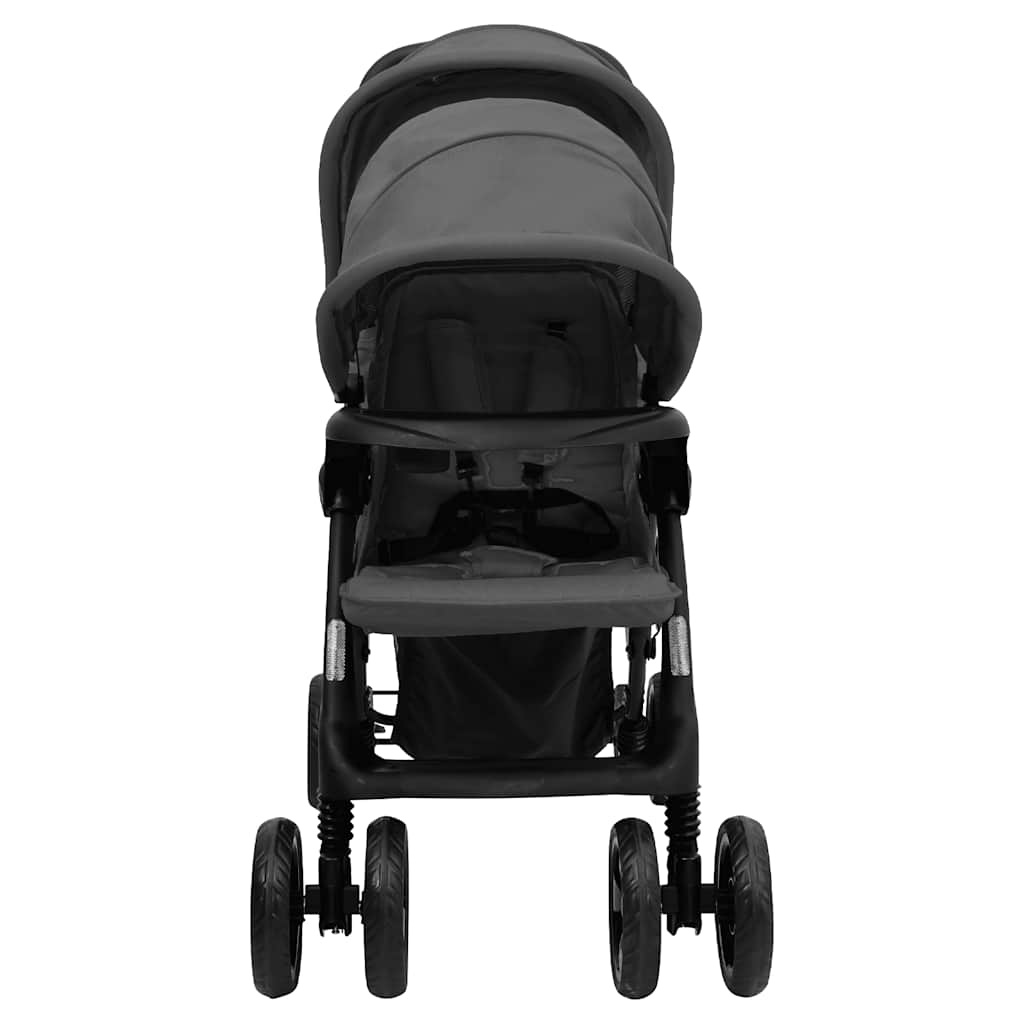vidaXL Tandem Tweelingwagen Donkergrijs - 35% Korting!