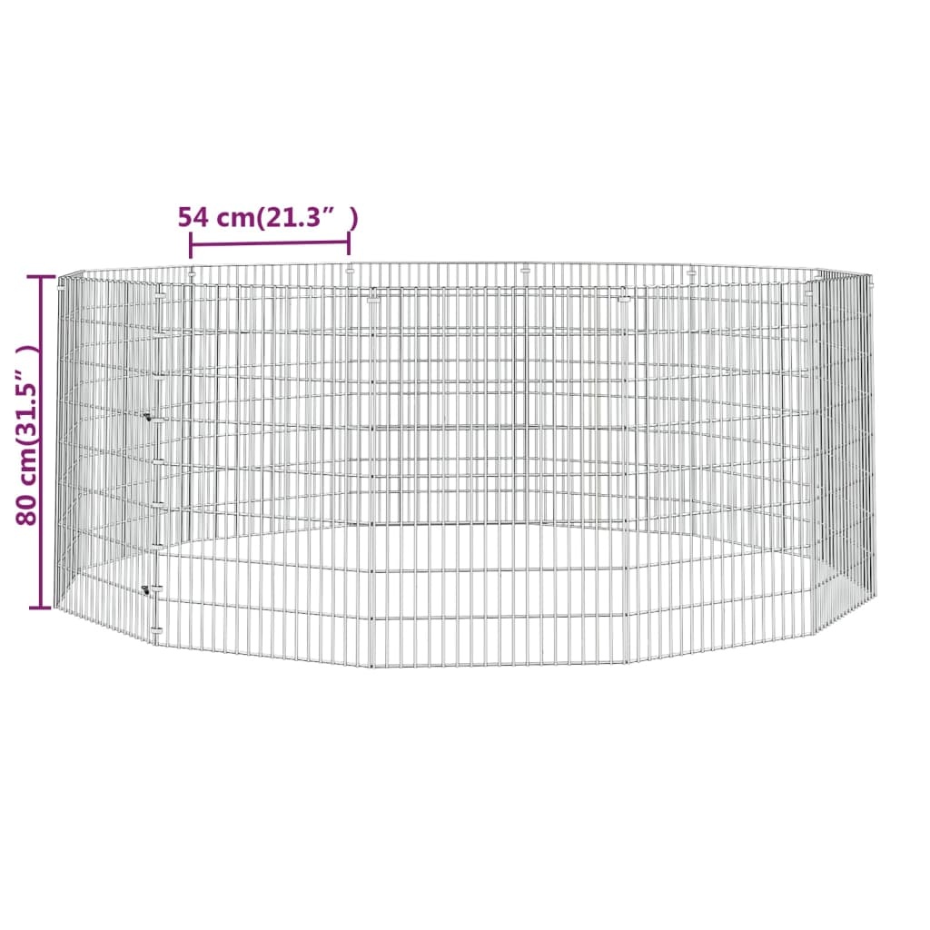Dierenverblijf 12 Panel gegalvaniseerd - 54x80cm - 35% Korting!