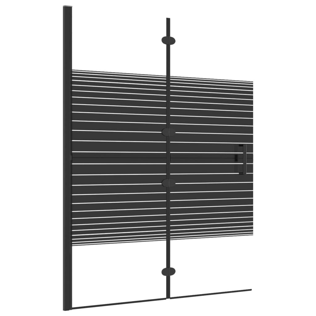 vidaXL Douchewand 100x140cm Zwart - Inklapbaar - 35% Korting!